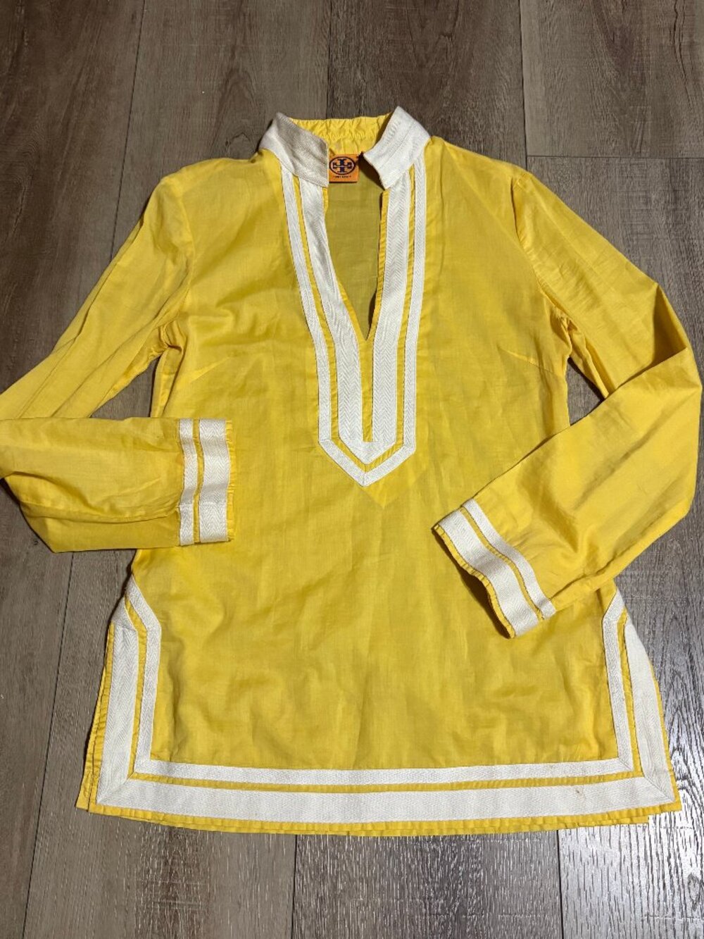 Tory Burch Cotton Tunic Size 6 Yellow
